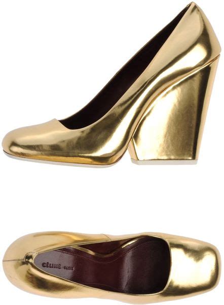 celine gold pumps|celine high heels.